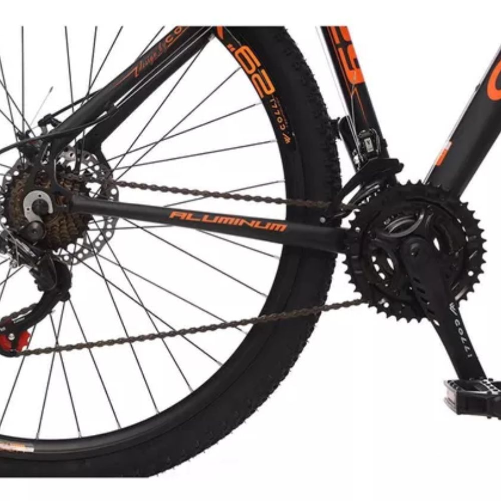 Bicicleta Colli Toronto Preto/laranja Neon Aluminio Aro 29 Disco-shimano 21M