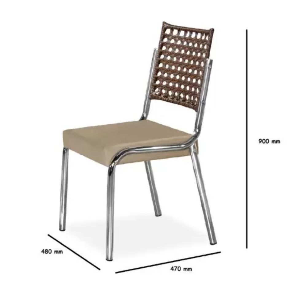 Mesa Aço Nobre Francinare 4 Cadeiras Rainha 1,20x0,80 Cm