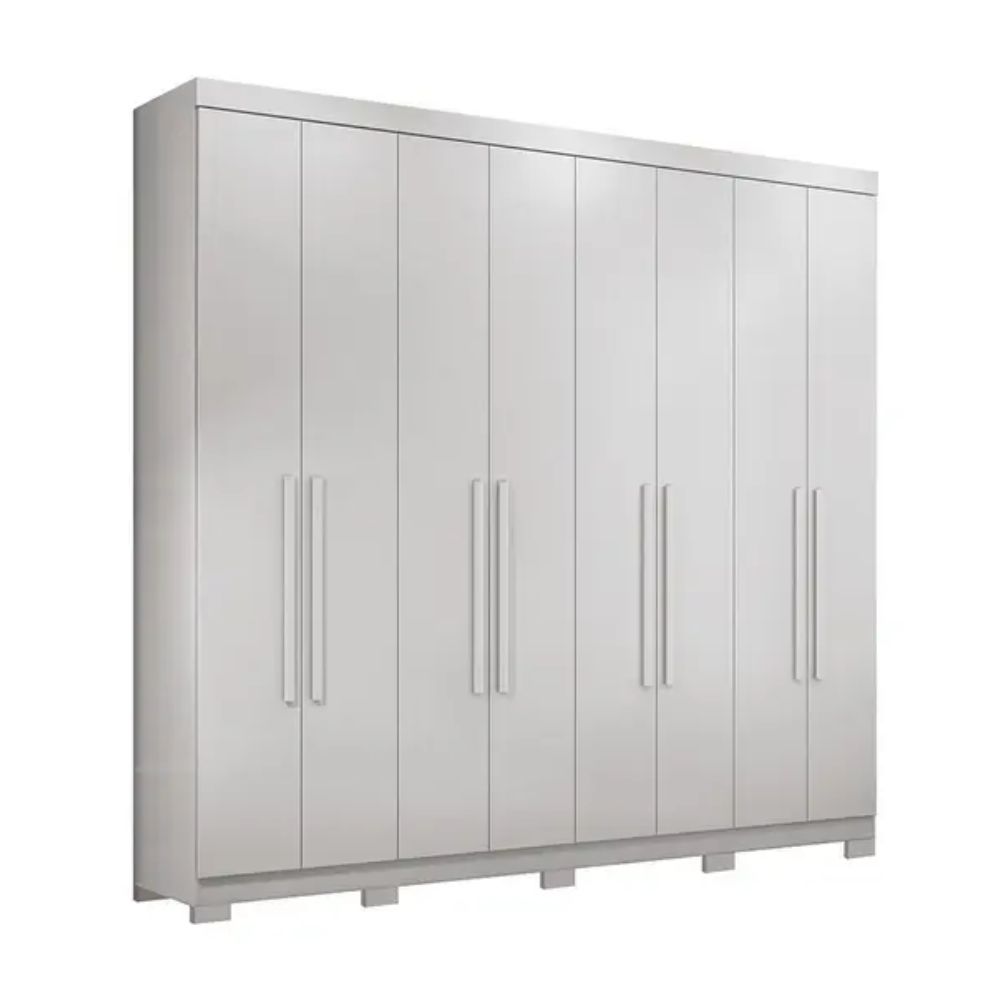 Guarda-Roupa Santos Andirá Master New 8 Portas e 4 Gavetas com Pés Branco