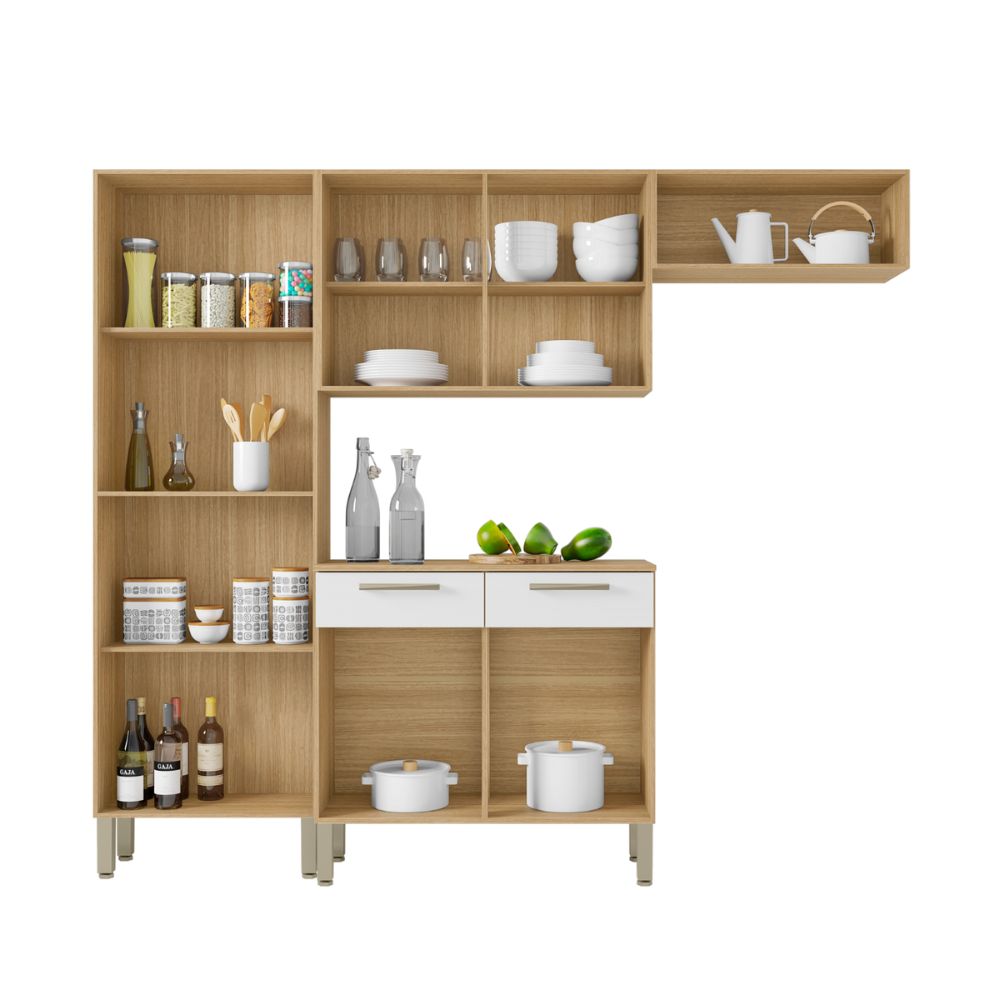 Cozinha Kits Parana Nala Com Balcão 8976 Freijo Supremo