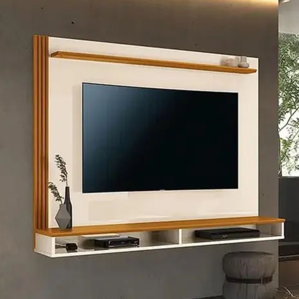 Painel Davos para TV até 55 Polegadas EDN Off White Cedro
