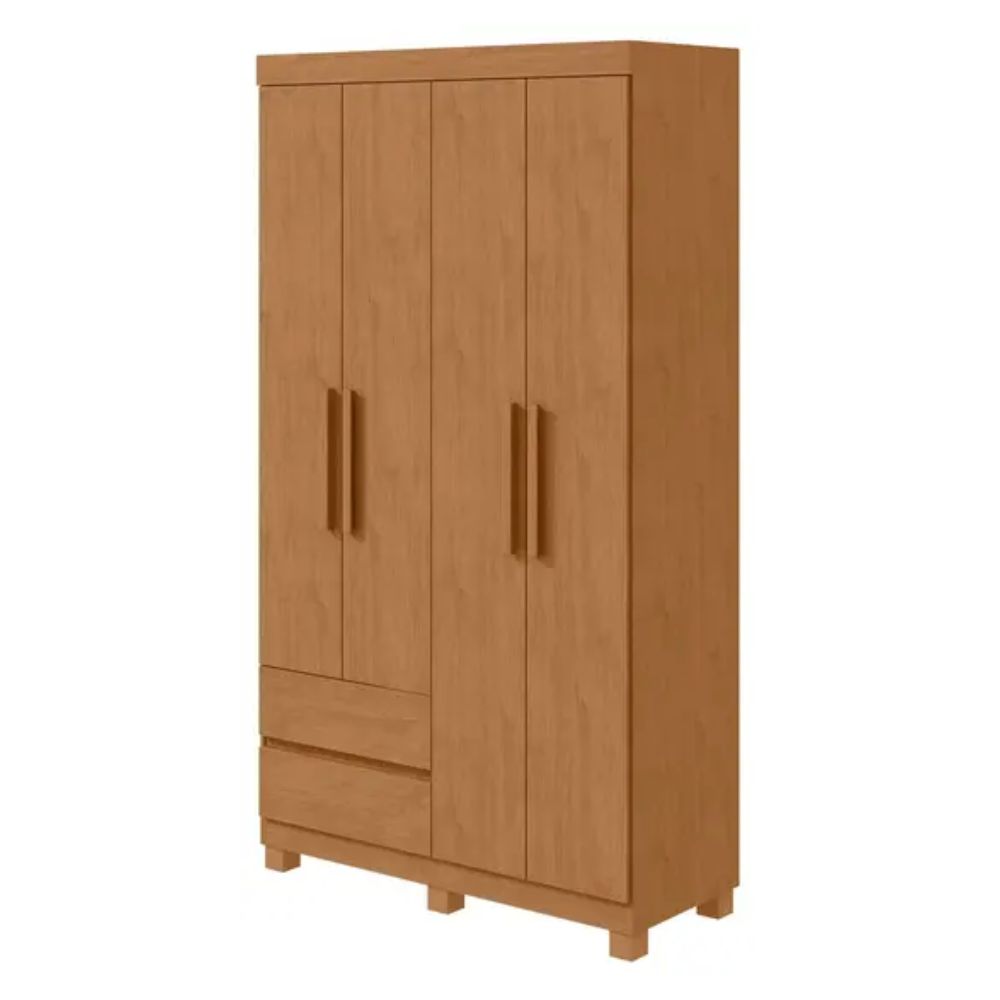 Guarda Roupa Lopas 4 Portas Zeus Amêndoa Clean