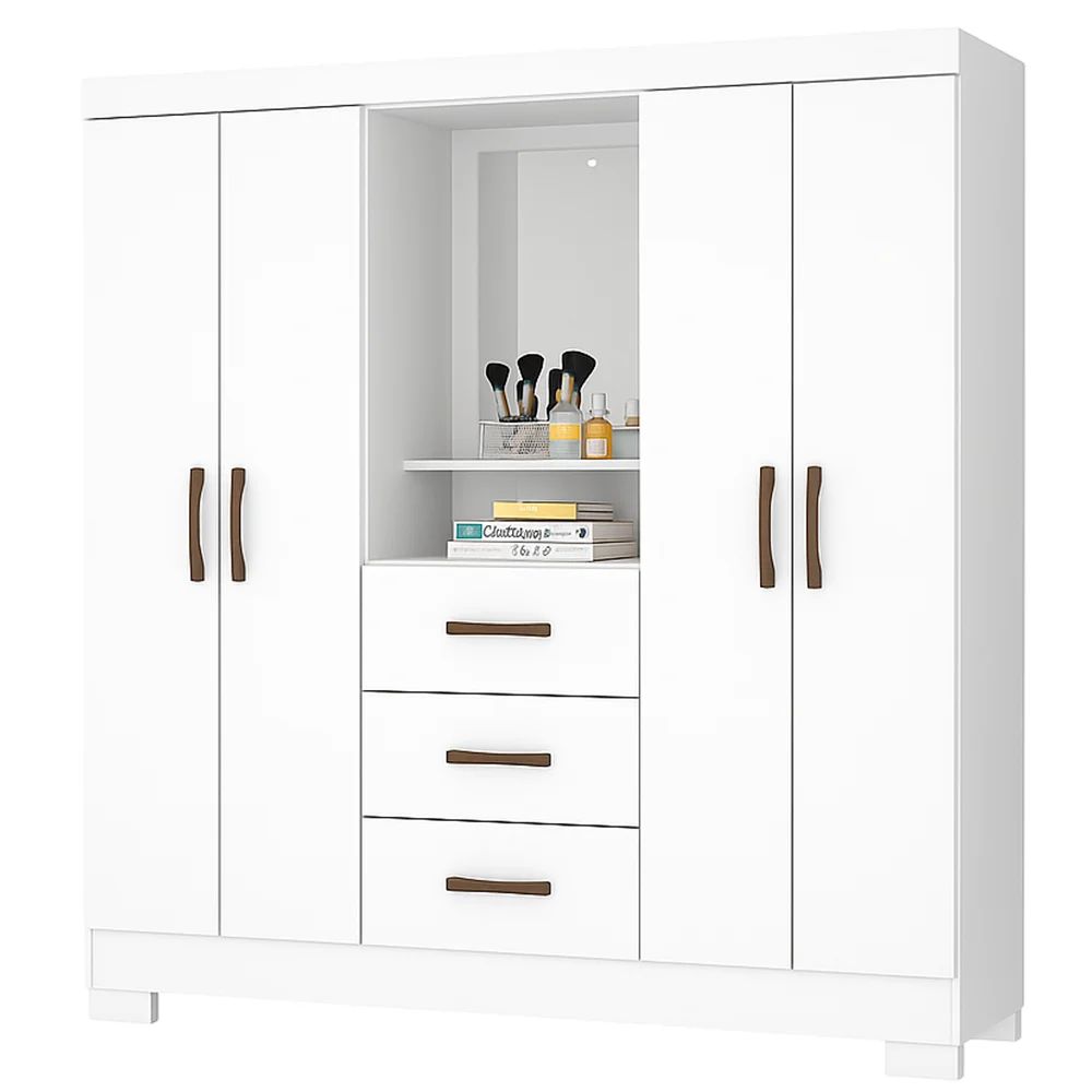 Guarda-Roupa Josan Mirabilis Capelinha 4 Portas 3 Gavetas, Branco