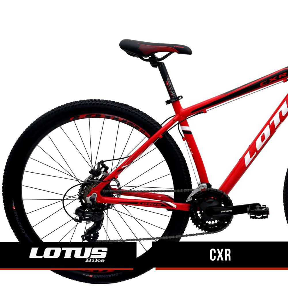 Bicicleta Cairu Aro 29 Lotus CXR Freio Mecanico Quadro 17,5 Vermelho e Branco