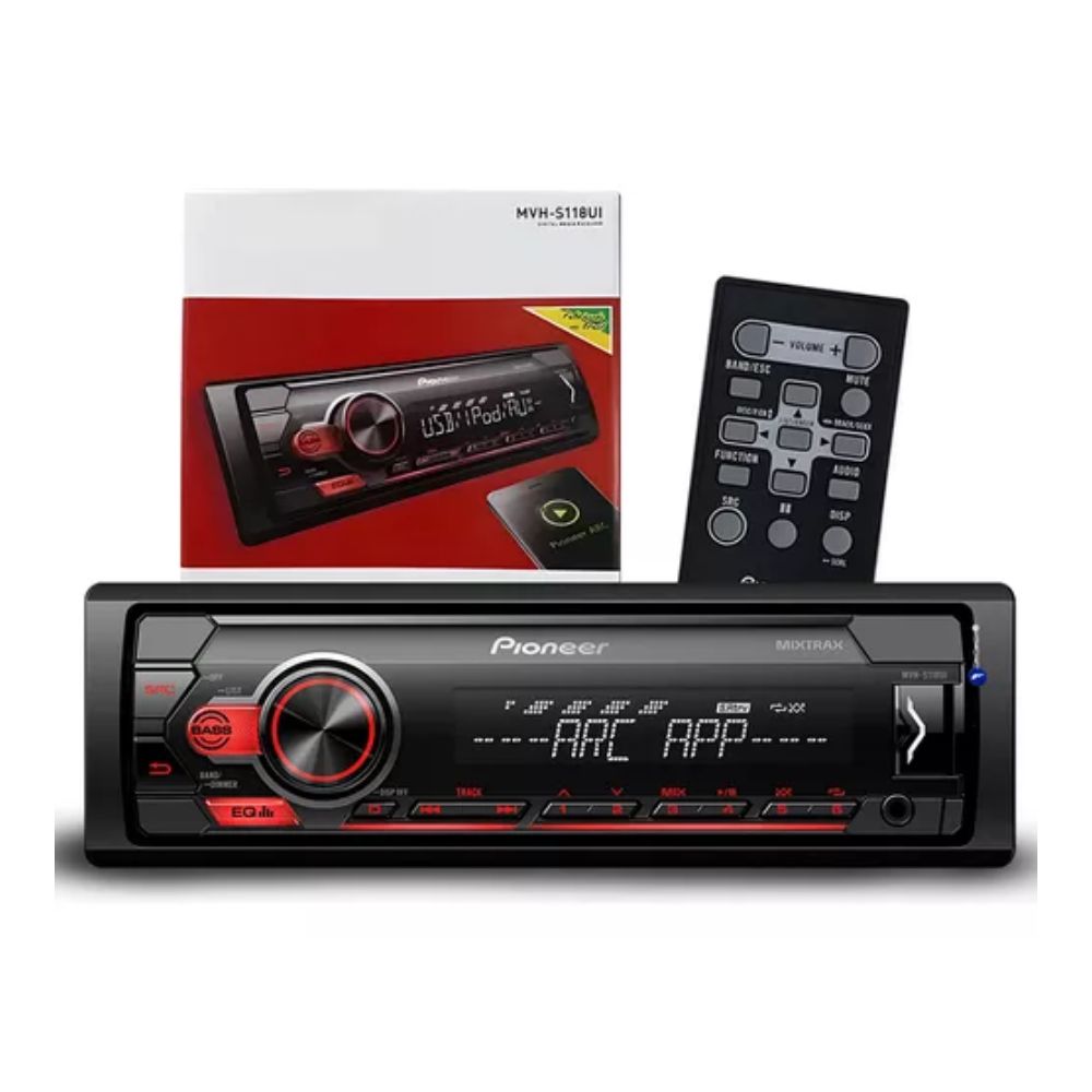 Aparelho De Som Pioneer AM/FM/USB/AUX com Controle MVH-S118UI