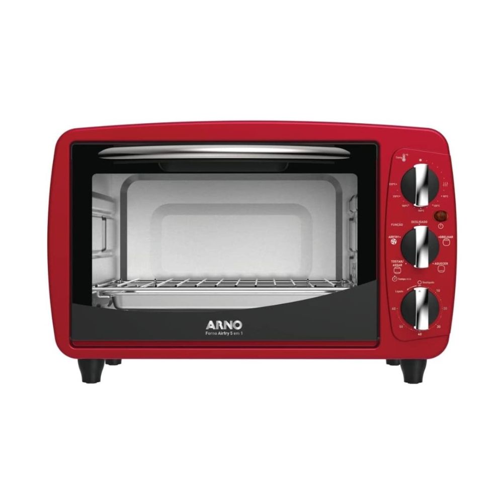 Forno Elétrico Arno Airfry 5 em 1 20L Vermelho FOR2