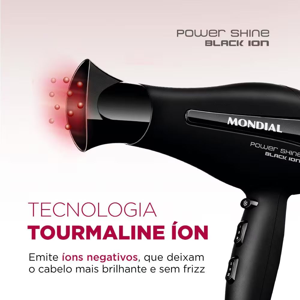 Secador de Cabelo Mondial Shine Black 2000W SC-13
