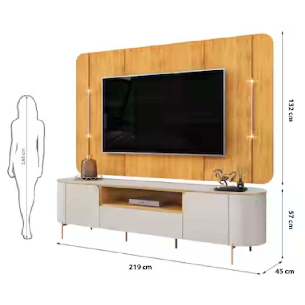 Bancada e Painel Areta cedro/bali 2180 mm
