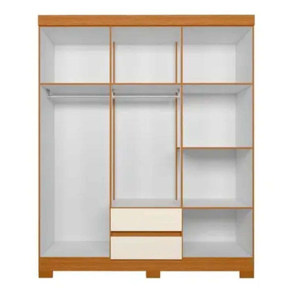 Guarda Roupa Casal Olimpia 06 Portas Cinamomo Off White