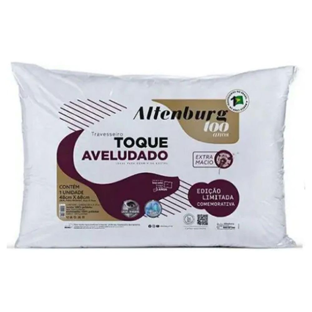 Travesseiro Toque Aveludado Altenburg 48x68 Branco