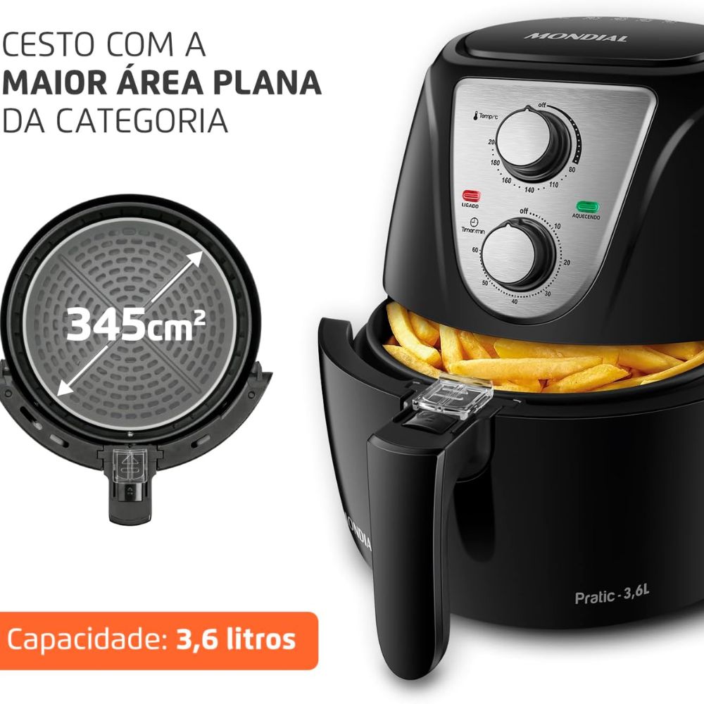 Fritadeira Mondial Air Fryer AF-36 New Pratic 3,6 Litros