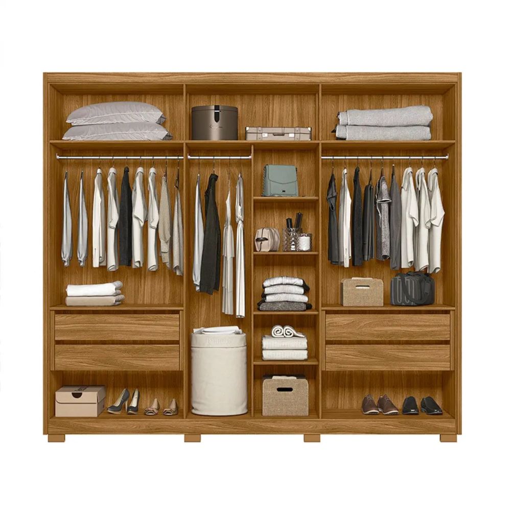 Guarda Roupa Moval Araguaia 034032 Com Espelho Freijo/Off White