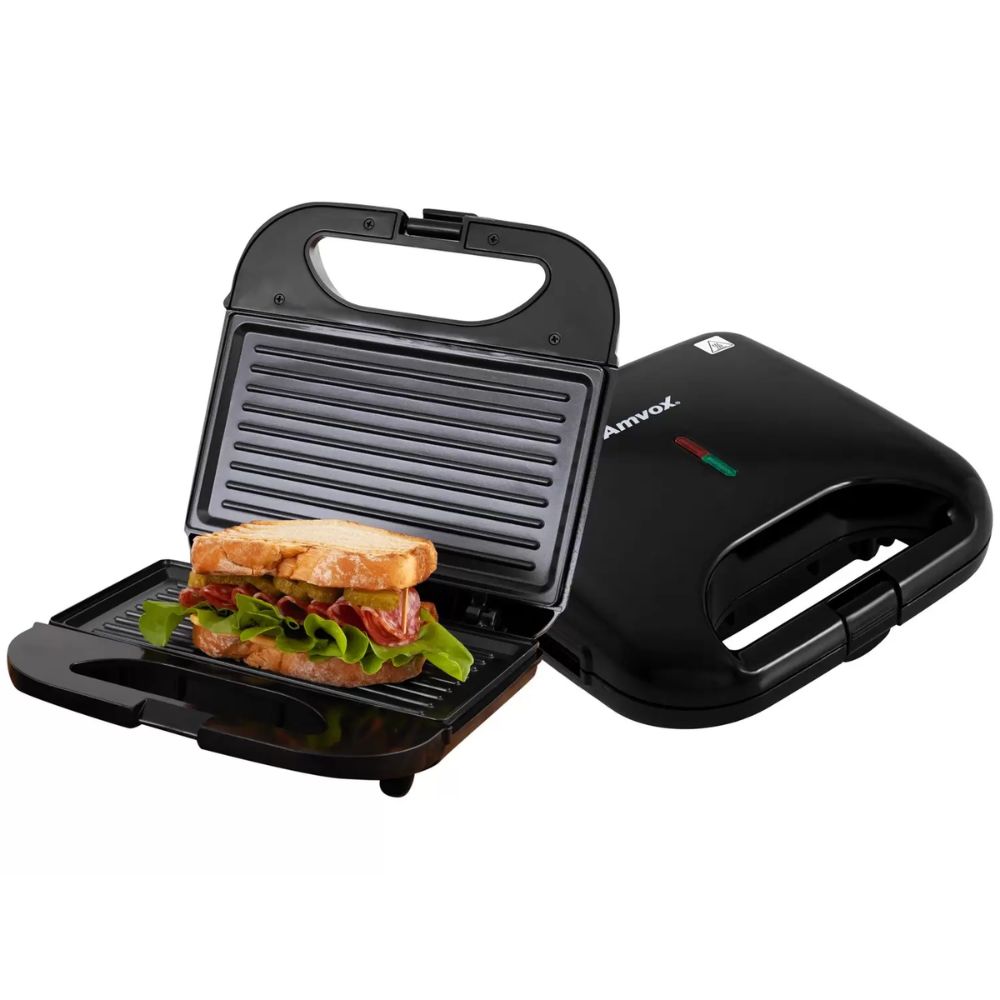 Sanduicheira Grill Amvox Ams 370 750w Black