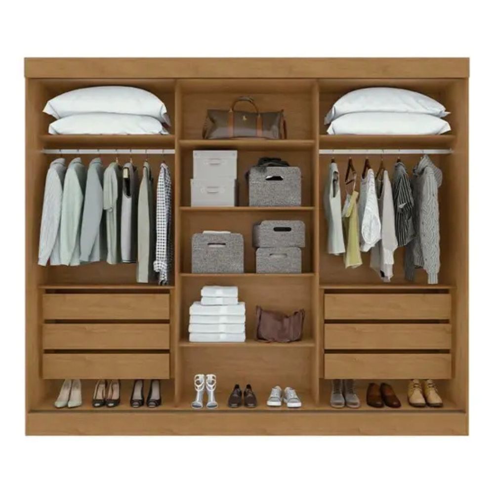 Guarda-Roupa Lopas Nice 3 Portas Amêndoa Clean/Off White