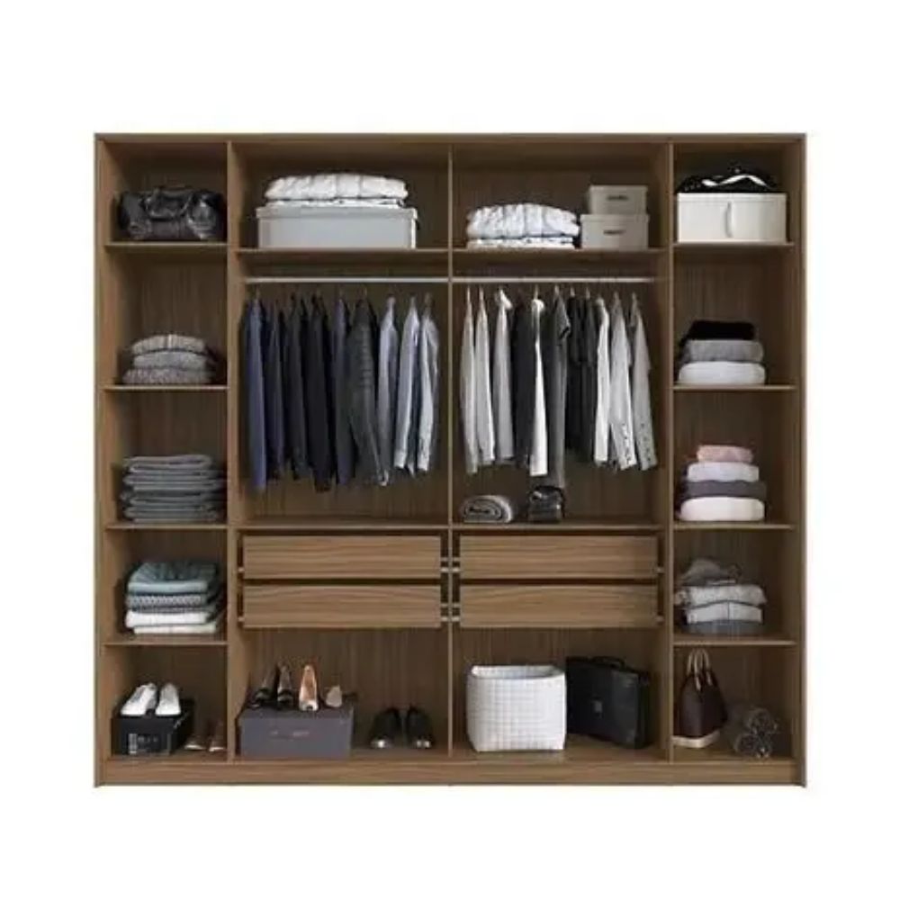Guarda Roupa Herval Casal PH 1719 Nogueira Fendi