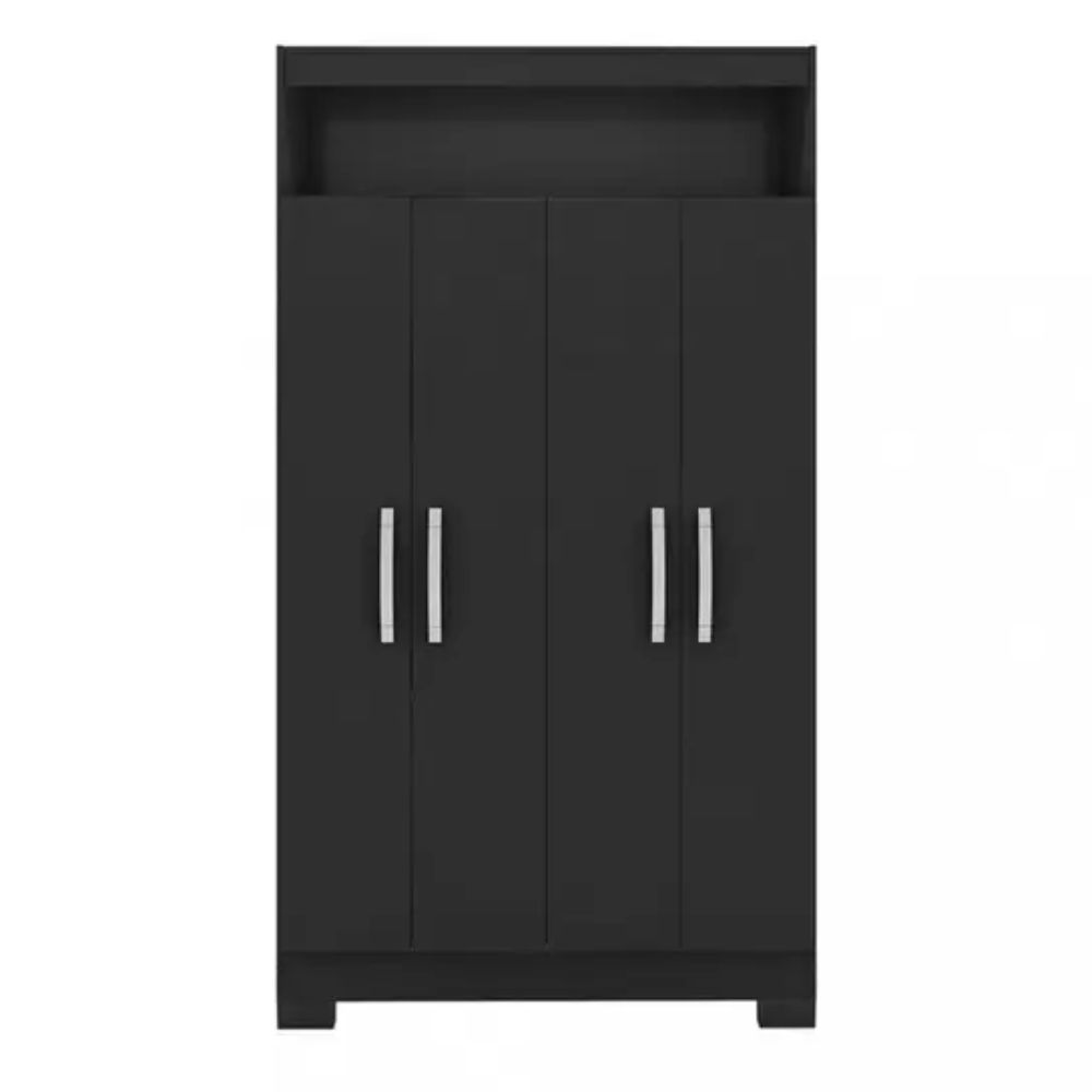 Armário Multiuso 4 Portas NT 4040 Notável Móveis Preto TX