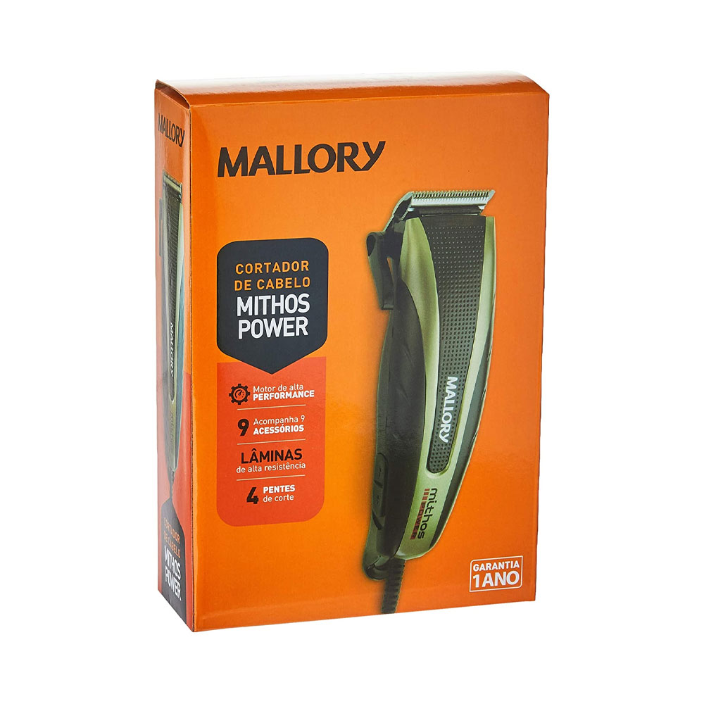 Cortador de Cabelo Mallory Mithos Power 220v Preto/Dourado