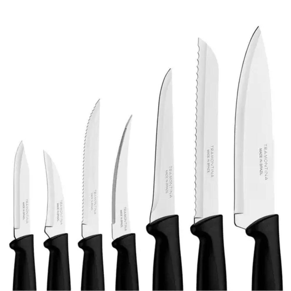 Jogo de Facas Tramontina Inox Plenus 7 Peças Preto