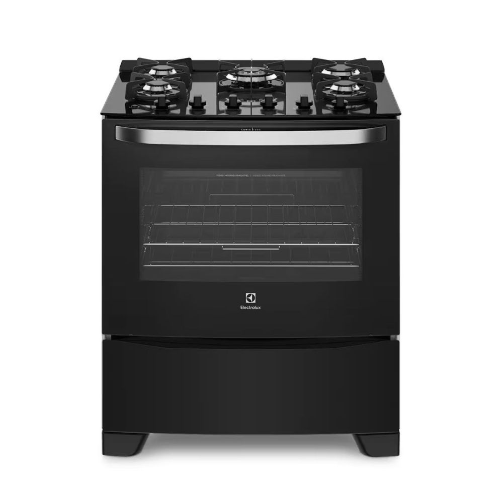 Fogão Electrolux 76GS TPL Chama Mesa Vidro 5 Bocas Prata