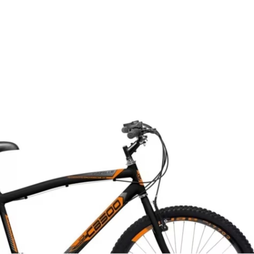 Bicicleta Colli CB500 Cazelle 18 Marchas Aro 26 Preto Fosco/Laranja Neon