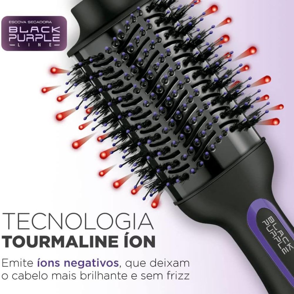 Escova Secadora Mondial Preto/Roxo 1200W 220V ES-08