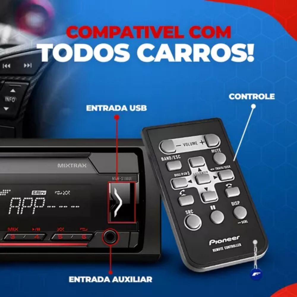 Som Automotivo Pioneer Mvh-s118ui Usb