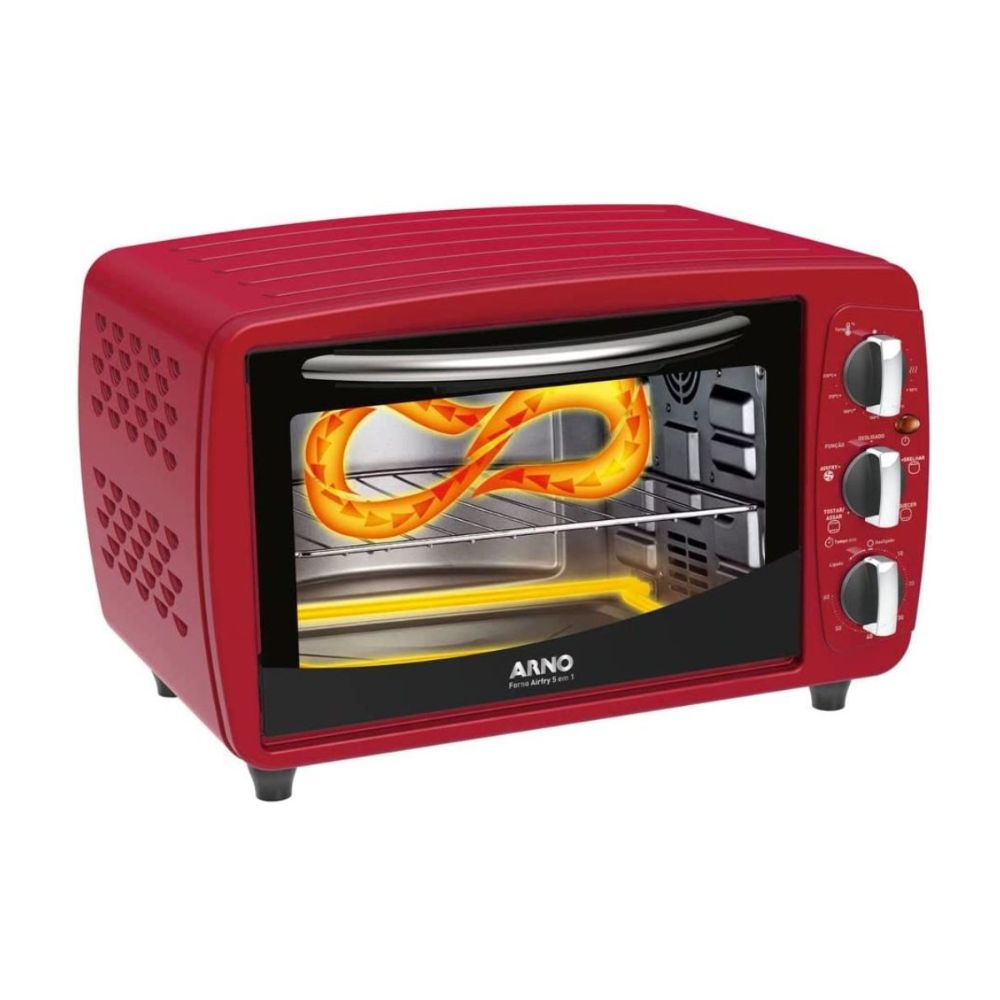 Forno Elétrico Arno Airfry 5 em 1 20L Vermelho FOR2