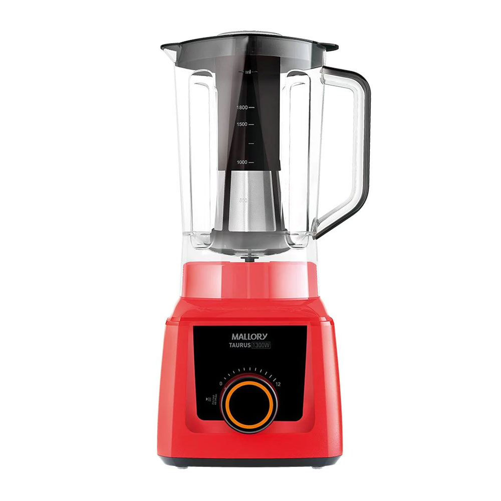 Liquidificador Mallory Taurus Vermelho 1300W 3,1L 12 velocidades 220v