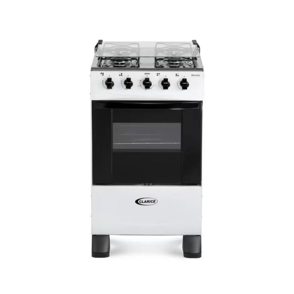 Fogão 4 Bocas a Gás Clarice Delicato Mesa Inox com Forno Branco