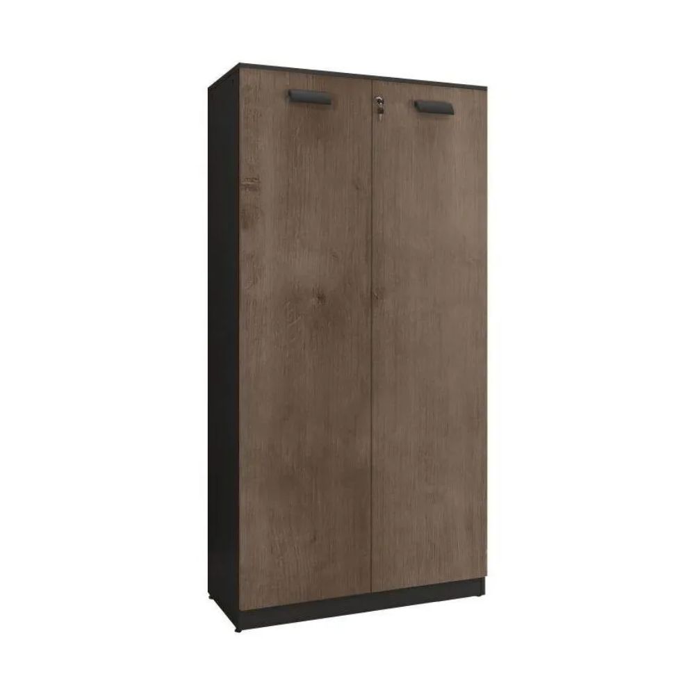 Armário Belo Work Fechado WK-14 80x40x160 Preto/Castanho