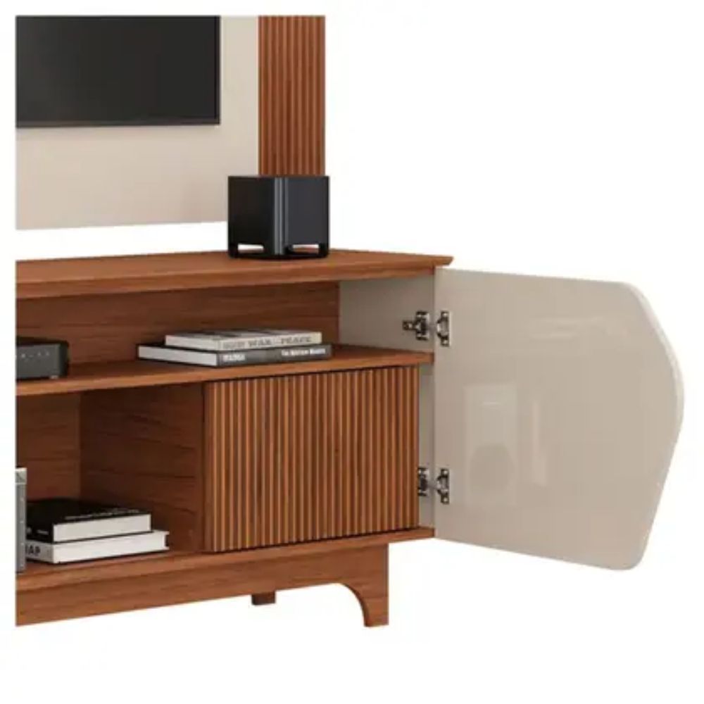 Rack com Painel Helo para TVs até 75 Polegadas MDF MDP 4 Portas DJ Móveis