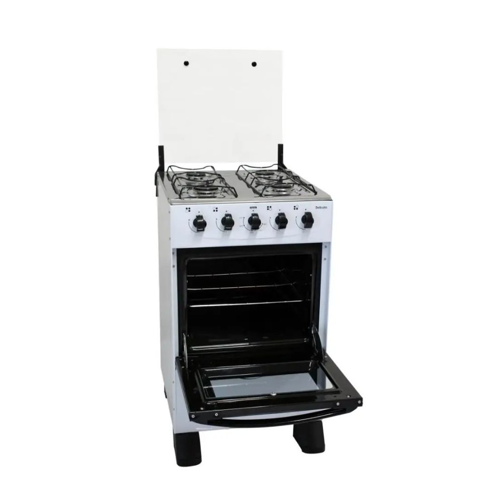 Fogão 4 Bocas a Gás Clarice Delicato Mesa Inox com Forno Branco