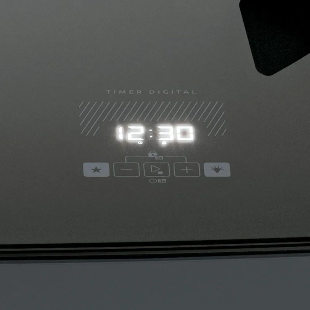 Fogão Supreme Timer Glass 4 Bocas Titanium