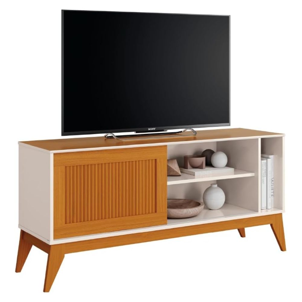 Rack EDN Aruba 1 Porta Ripada Off White/Cedro
