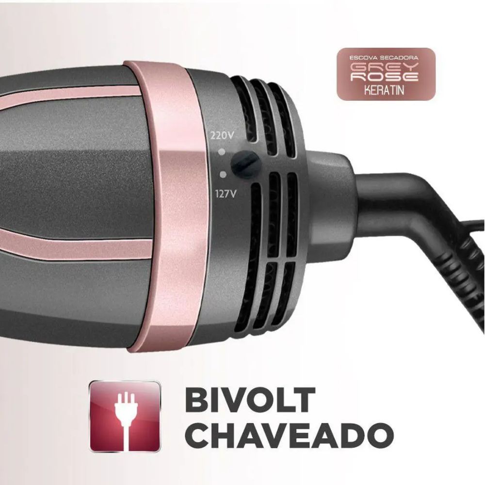 Escova Secadora Mondial ES-11-BI Bivolt Rose