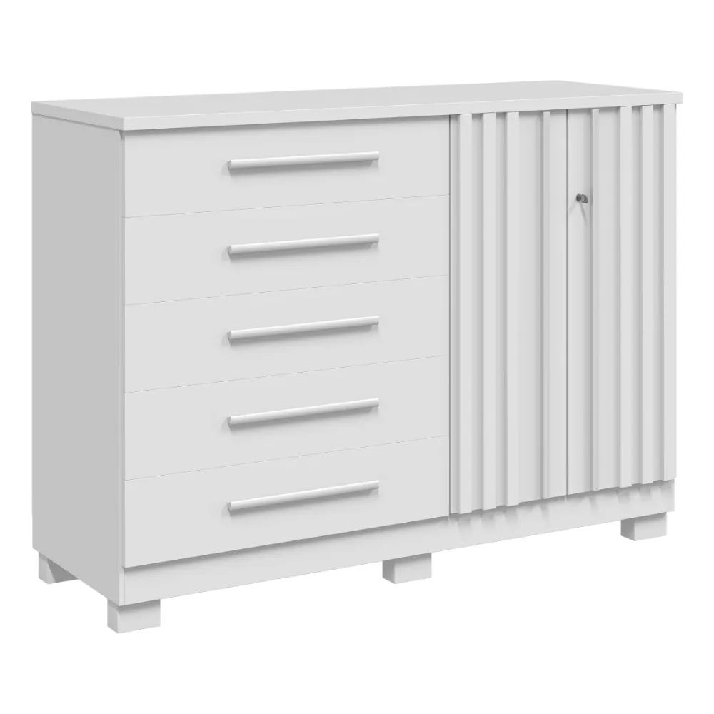 Cômoda ACP Bella com 5 gavetas e Sapateira - Branco