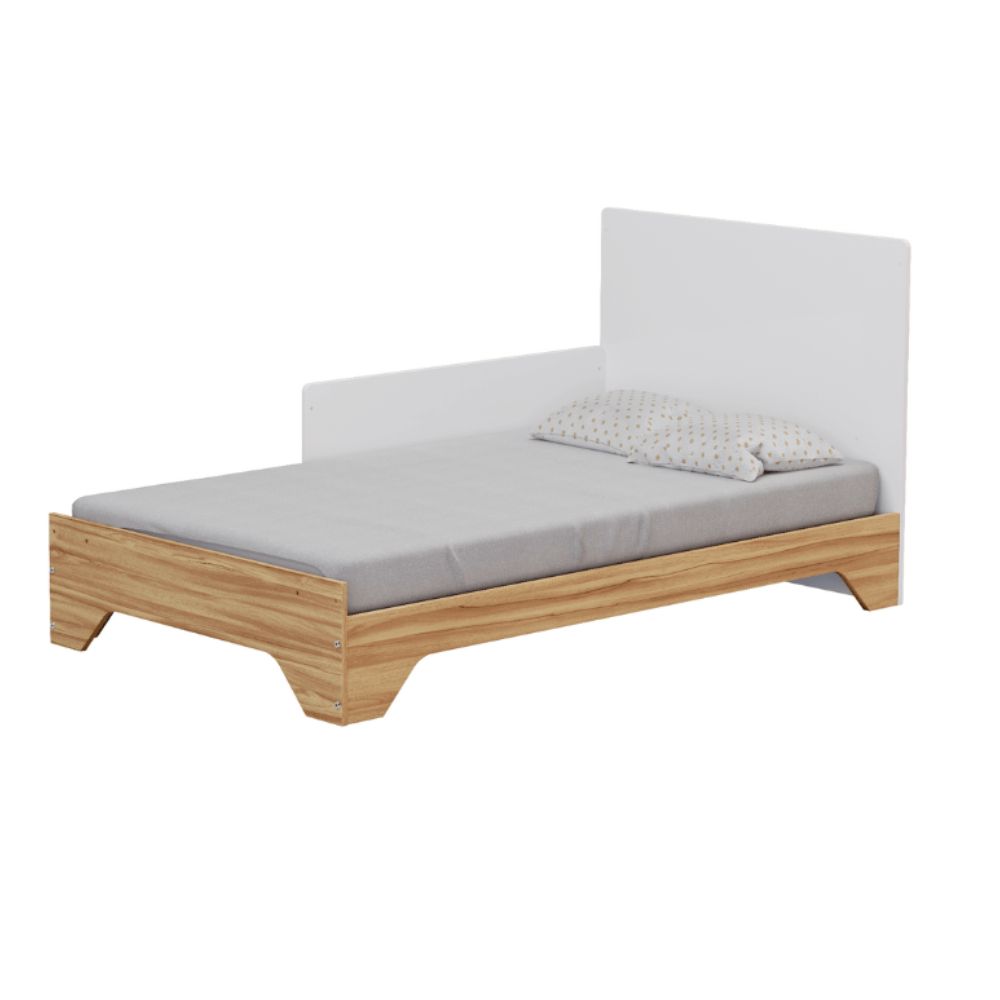 Berço Peroba Popy Retrô Branco/Amêndoa
