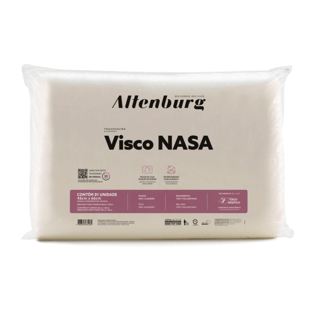 Travesseiro Nasa Altenburg Visco Elástico 46x66cm