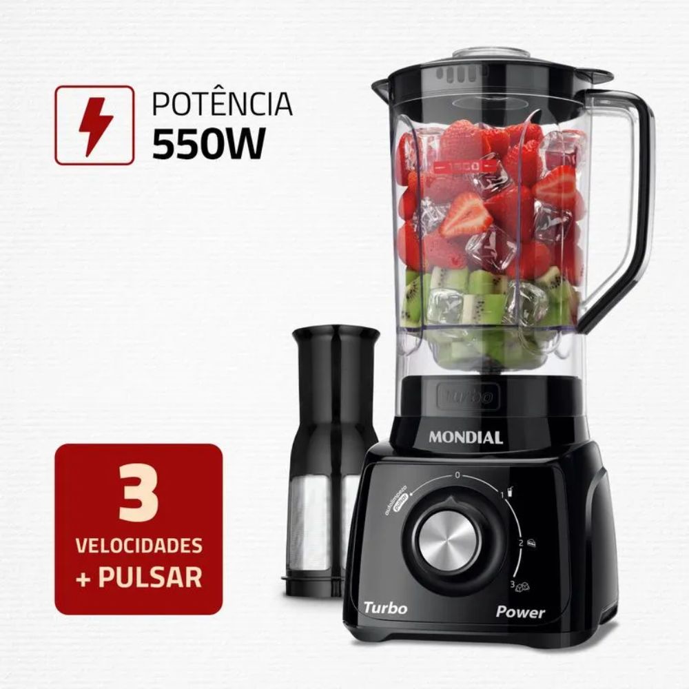 Liquidificador Mondial Turbo Power L-99 FB 550W