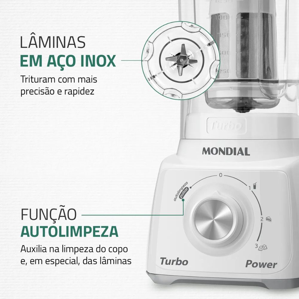 Liquidificador Mondial Turbo Power L-99-WG 550W