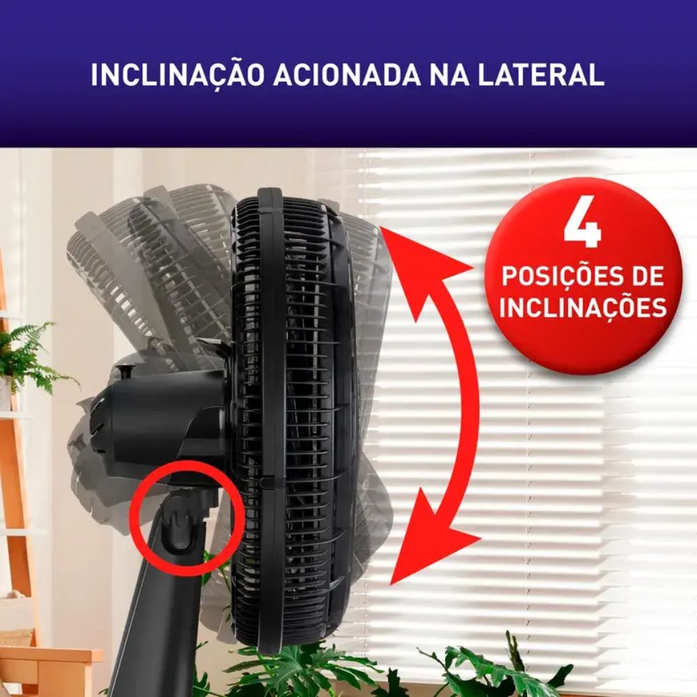 Ventilador de Coluna Arno X-Treme 6 40cm 6 Pás 3 Velocidades VE6C - Preto