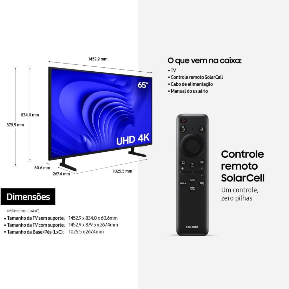 Smart TV Samsung  65” 4K UHD LED 65DU7700