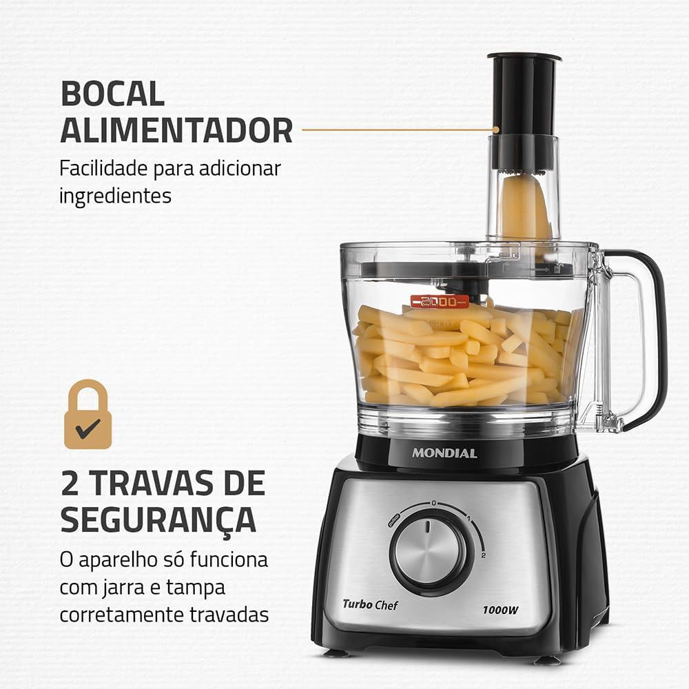 Multiprocessador Mondial MPN-01-B 5 em 1 1000W Preto