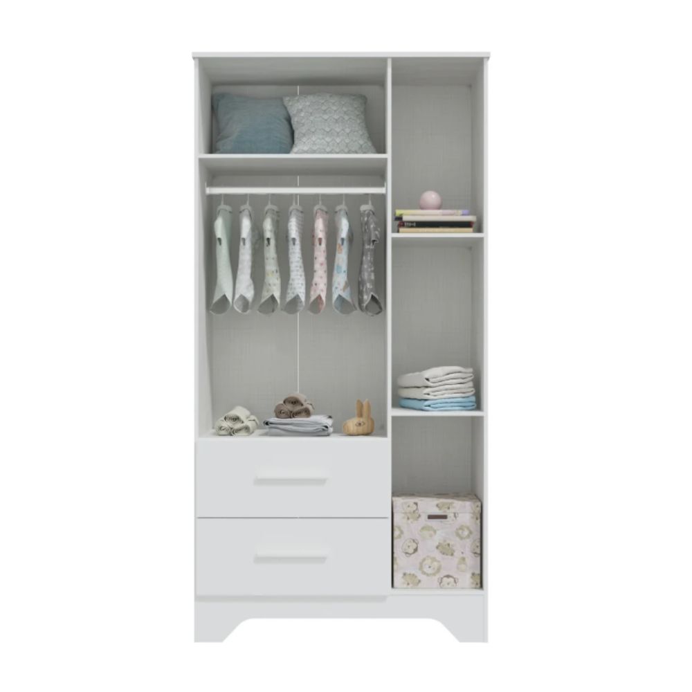 Guarda-Roupas Popy Peroba Infantil 3 Portas Branco