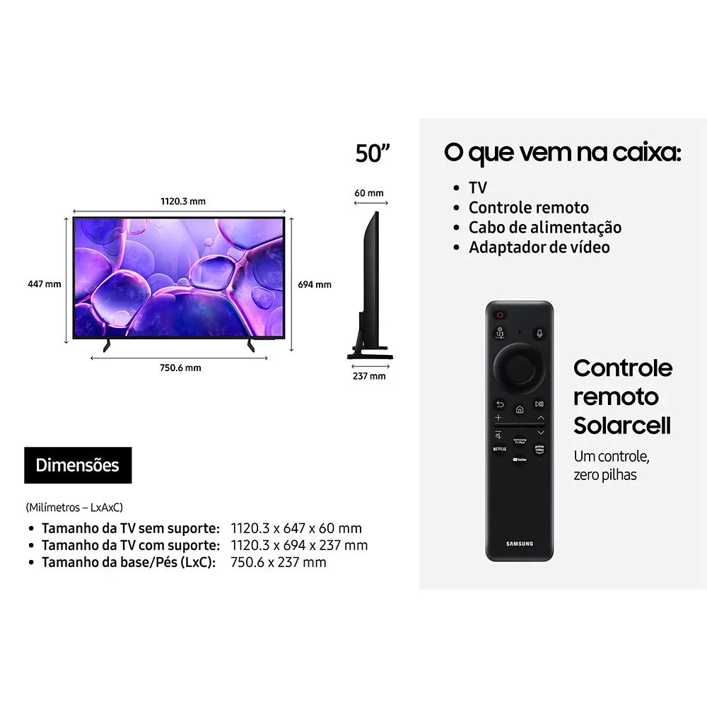 Samsung Smart TV 50" LED 4K UN50U8600