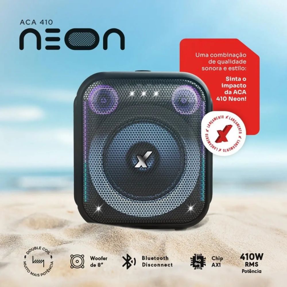 Caixa de Som Amplificada Amvox ACA 410 Neom 410W