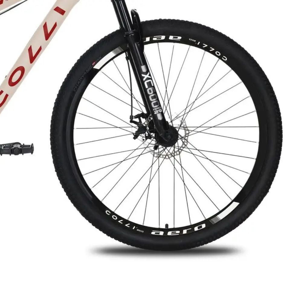Bicicleta Colli Toronto Alumínio Aro 29 Disco-Shimano 21v Bege