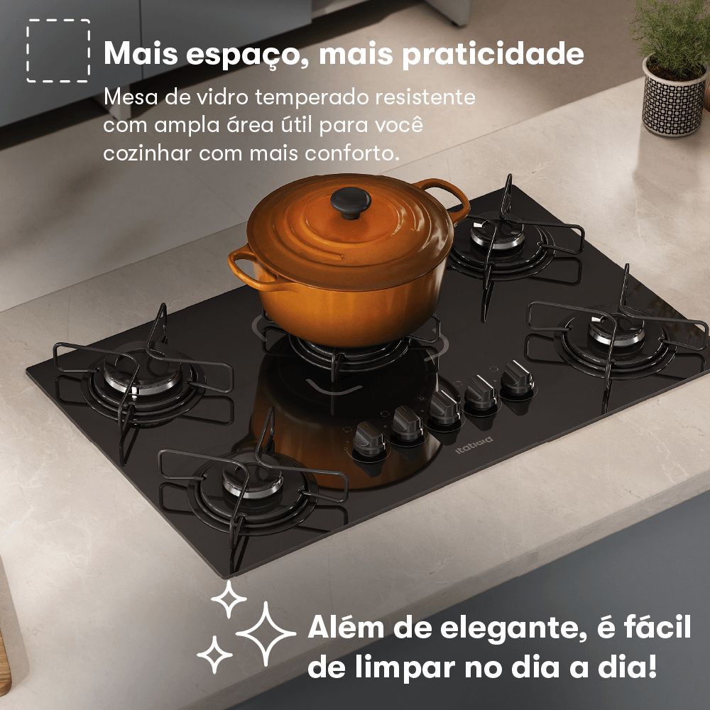 Cooktop Itatiaia Essencial 5 Bocas - Preto