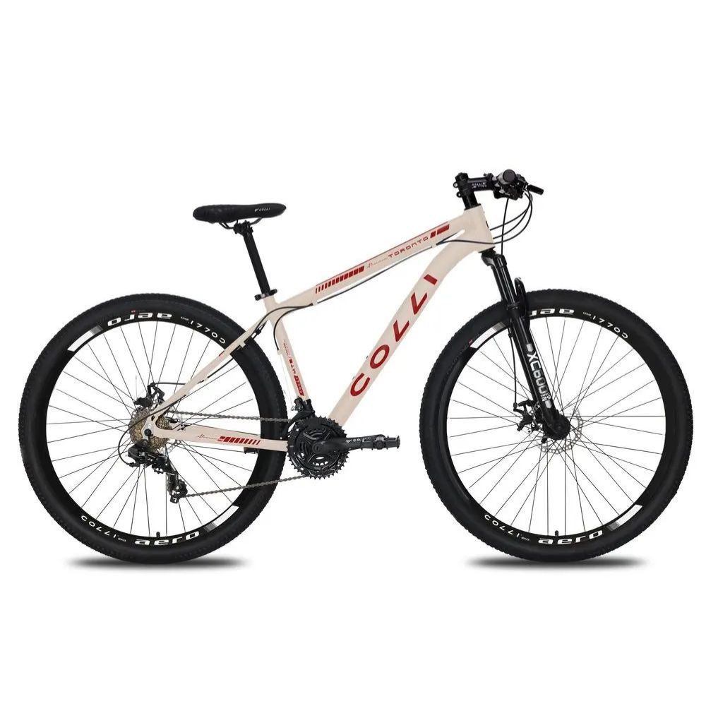 Bicicleta Colli Toronto Alumínio Aro 29 Disco-Shimano 21v Bege