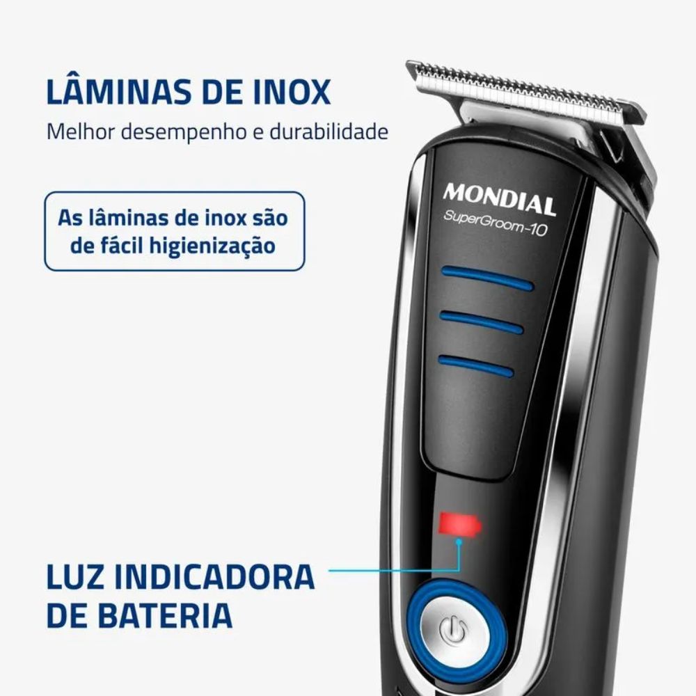 Aparador de Pelos Mondial SuperGroom BG-03 10 em 1